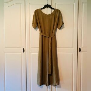 Everlane Japanese Weave Olive Green Jumpsuit